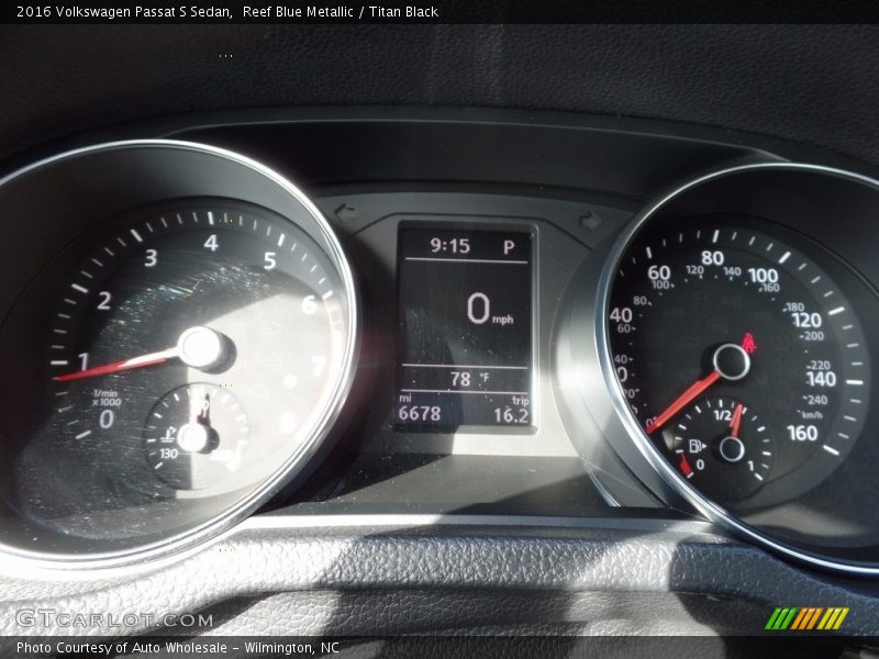 Reef Blue Metallic / Titan Black 2016 Volkswagen Passat S Sedan
