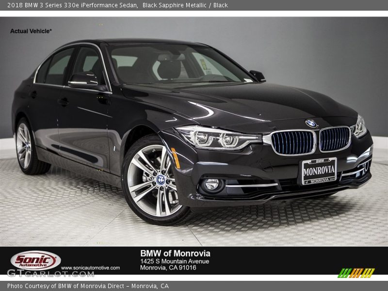 Black Sapphire Metallic / Black 2018 BMW 3 Series 330e iPerformance Sedan