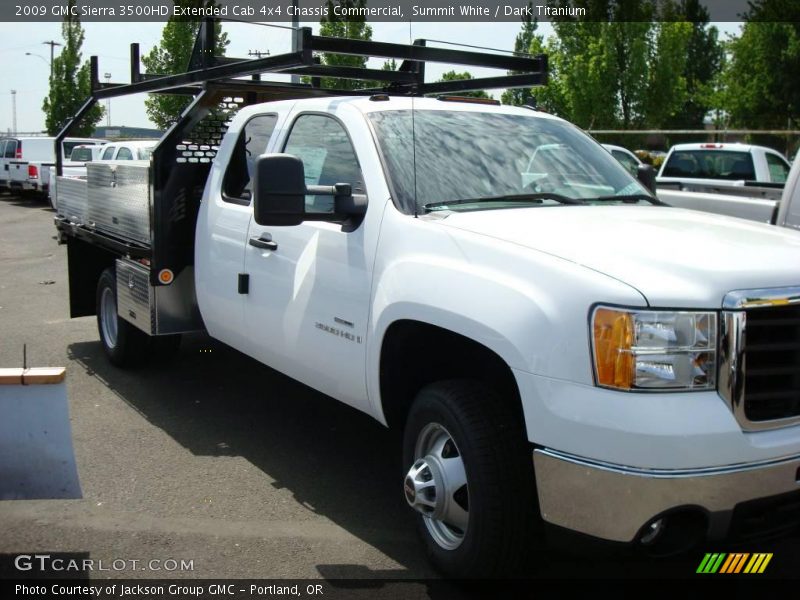 Summit White / Dark Titanium 2009 GMC Sierra 3500HD Extended Cab 4x4 Chassis Commercial