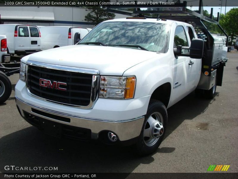 Summit White / Dark Titanium 2009 GMC Sierra 3500HD Extended Cab 4x4 Chassis Commercial