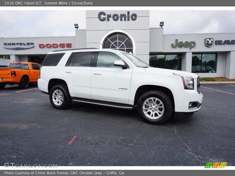 Summit White / Cocoa/Dune 2016 GMC Yukon SLT