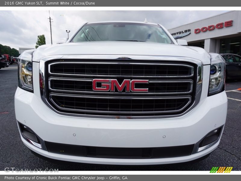 Summit White / Cocoa/Dune 2016 GMC Yukon SLT
