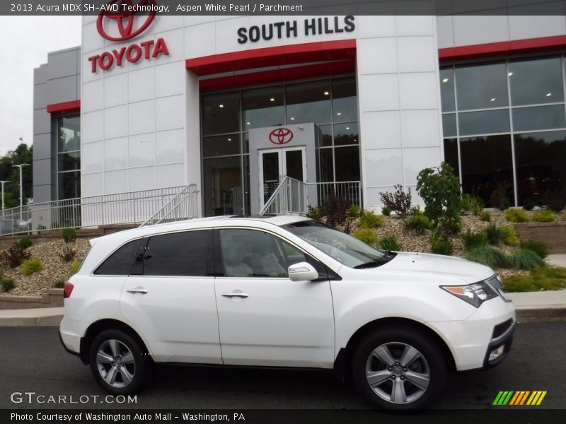 Aspen White Pearl / Parchment 2013 Acura MDX SH-AWD Technology