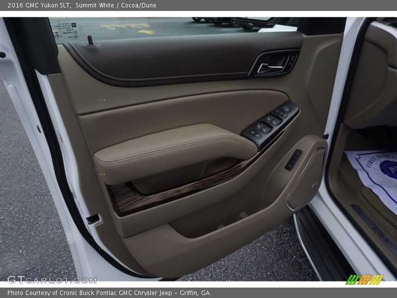Summit White / Cocoa/Dune 2016 GMC Yukon SLT