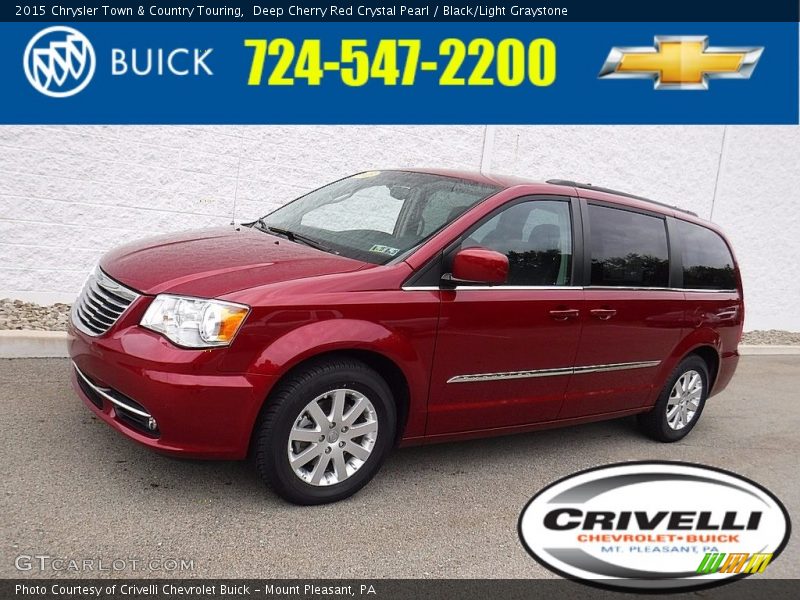 Deep Cherry Red Crystal Pearl / Black/Light Graystone 2015 Chrysler Town & Country Touring