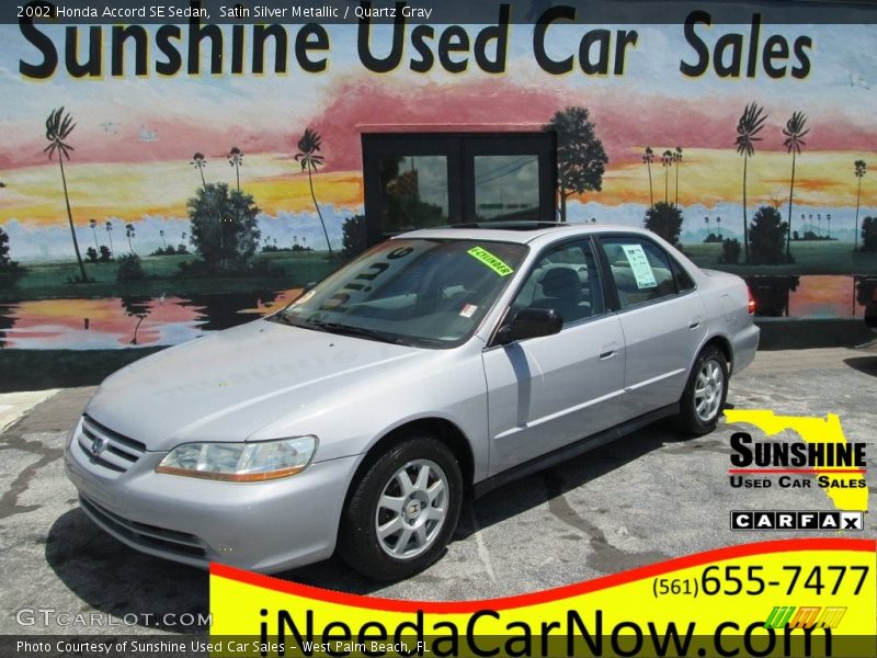 Satin Silver Metallic / Quartz Gray 2002 Honda Accord SE Sedan