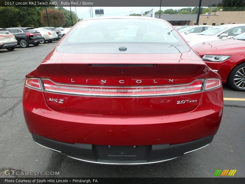 Ruby Red / Ebony 2017 Lincoln MKZ Select AWD