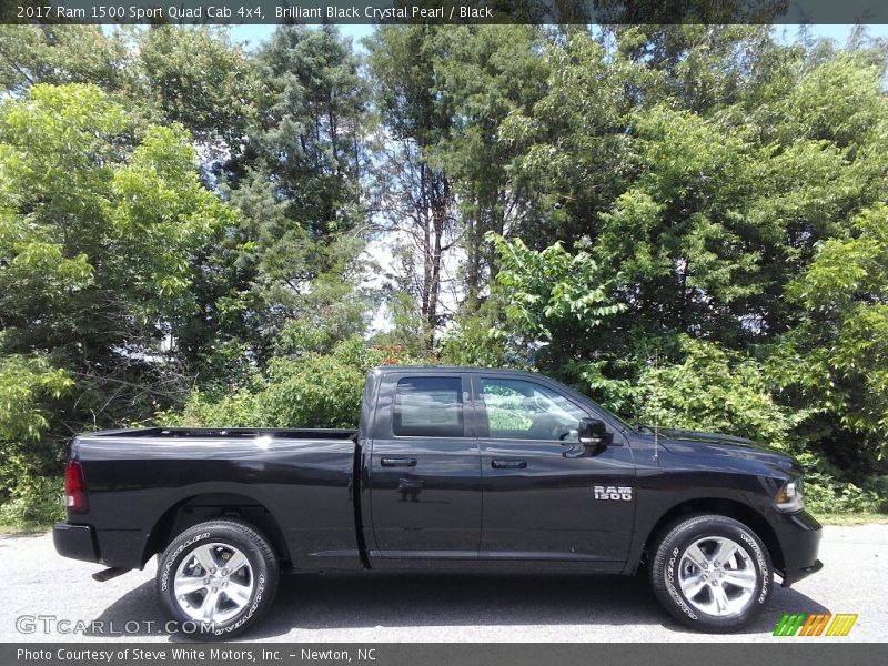 Brilliant Black Crystal Pearl / Black 2017 Ram 1500 Sport Quad Cab 4x4