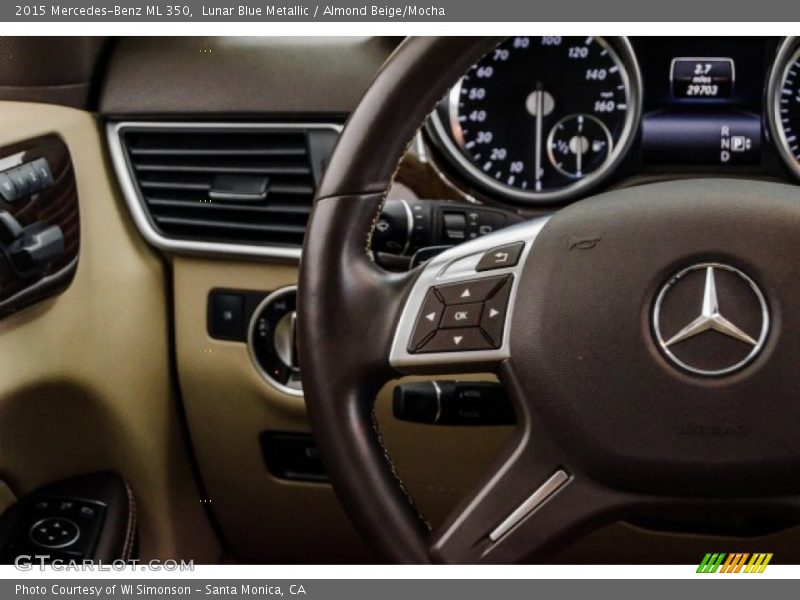 Lunar Blue Metallic / Almond Beige/Mocha 2015 Mercedes-Benz ML 350
