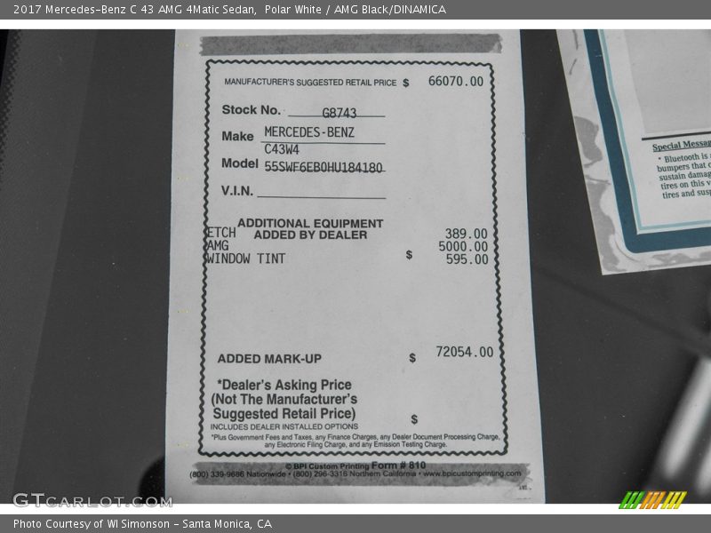 Polar White / AMG Black/DINAMICA 2017 Mercedes-Benz C 43 AMG 4Matic Sedan