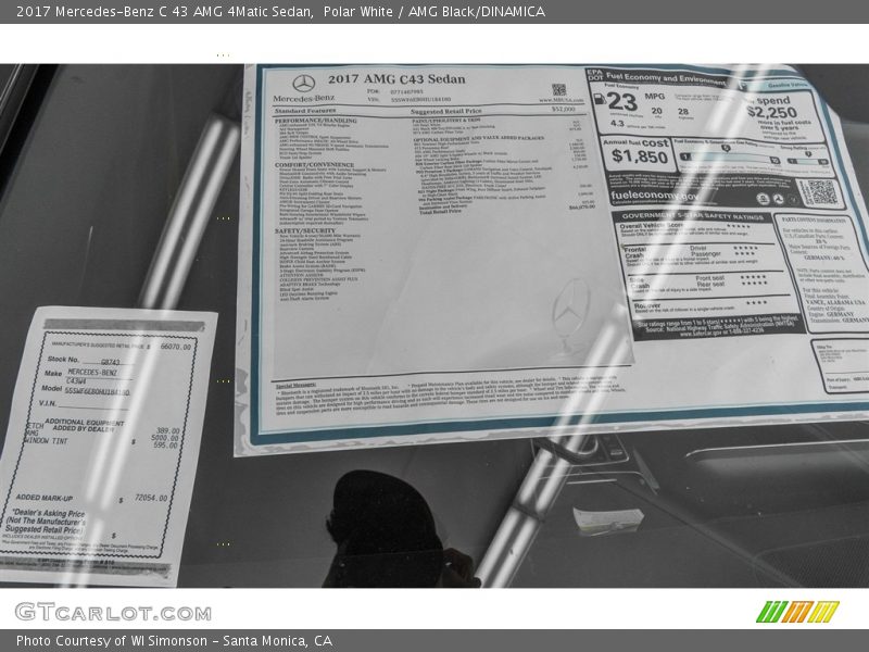 Polar White / AMG Black/DINAMICA 2017 Mercedes-Benz C 43 AMG 4Matic Sedan