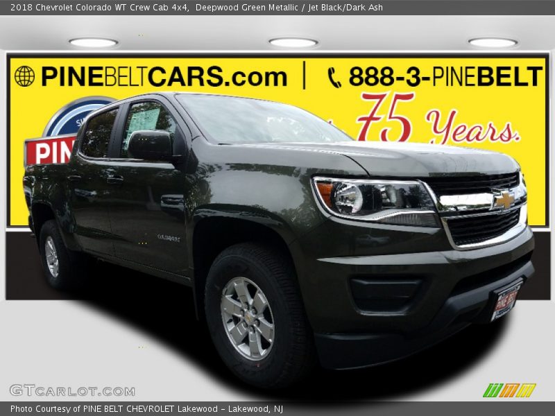 Deepwood Green Metallic / Jet Black/Dark Ash 2018 Chevrolet Colorado WT Crew Cab 4x4