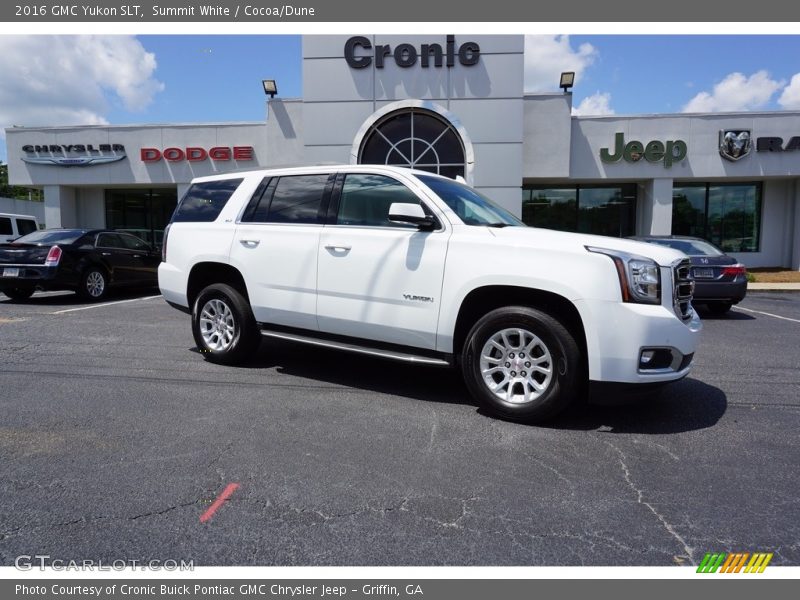 Summit White / Cocoa/Dune 2016 GMC Yukon SLT