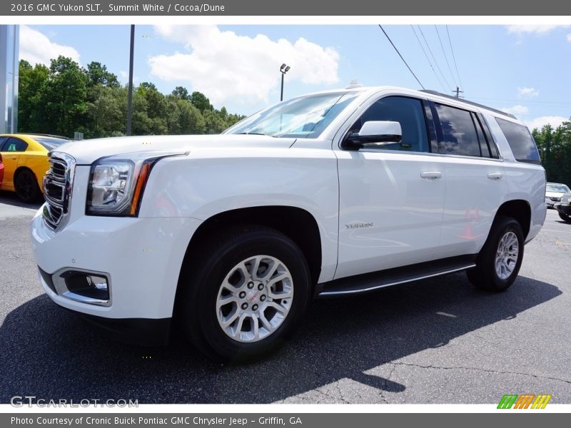 Summit White / Cocoa/Dune 2016 GMC Yukon SLT