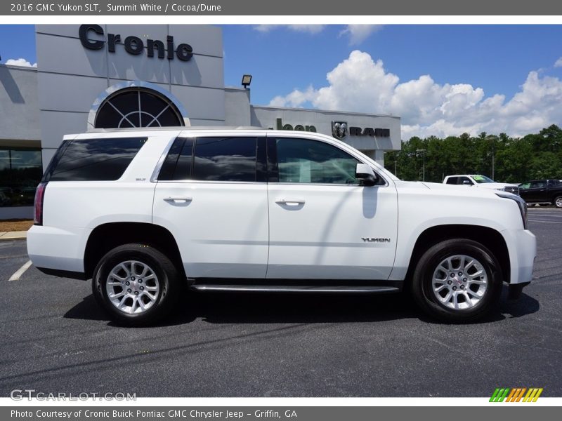 Summit White / Cocoa/Dune 2016 GMC Yukon SLT
