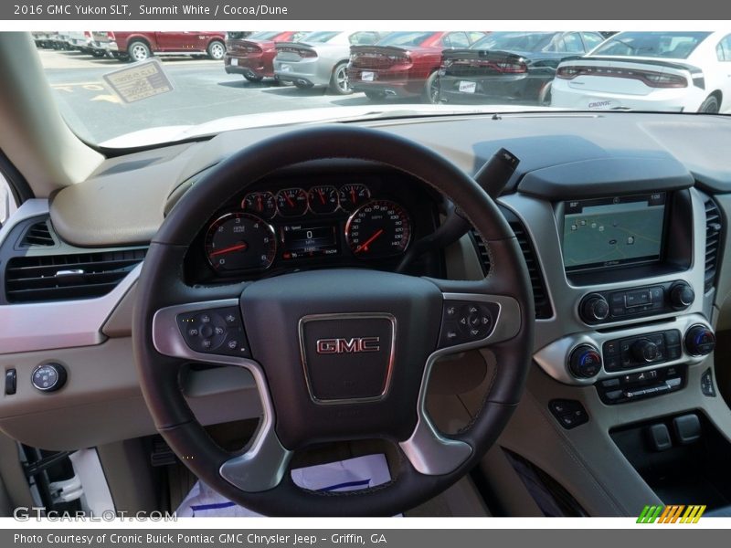 Summit White / Cocoa/Dune 2016 GMC Yukon SLT