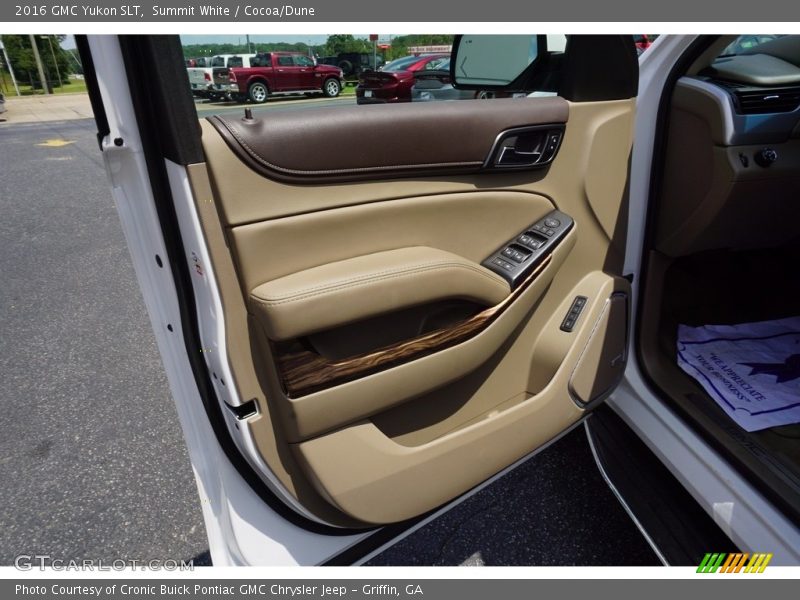 Summit White / Cocoa/Dune 2016 GMC Yukon SLT