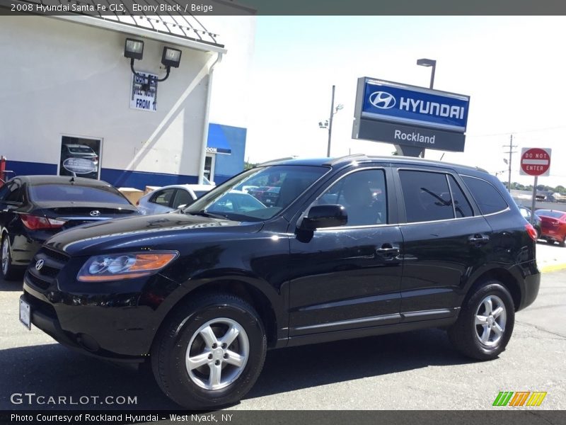 Ebony Black / Beige 2008 Hyundai Santa Fe GLS