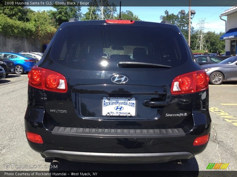 Ebony Black / Beige 2008 Hyundai Santa Fe GLS