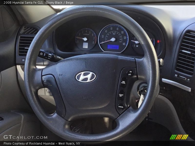 Ebony Black / Beige 2008 Hyundai Santa Fe GLS