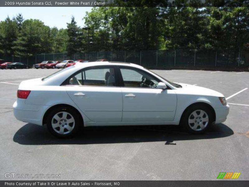 Powder White Pearl / Camel 2009 Hyundai Sonata GLS