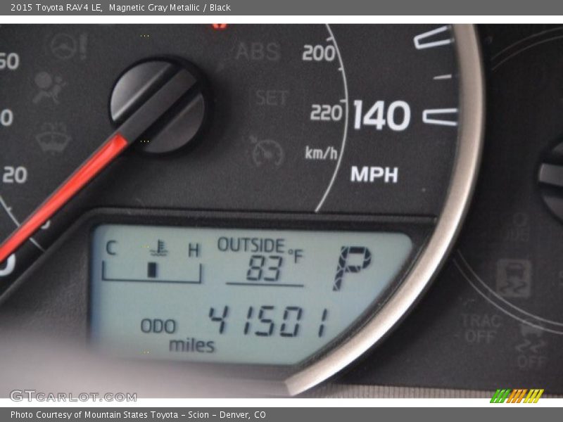 Magnetic Gray Metallic / Black 2015 Toyota RAV4 LE
