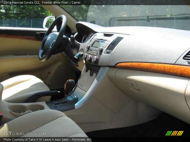 Powder White Pearl / Camel 2009 Hyundai Sonata GLS