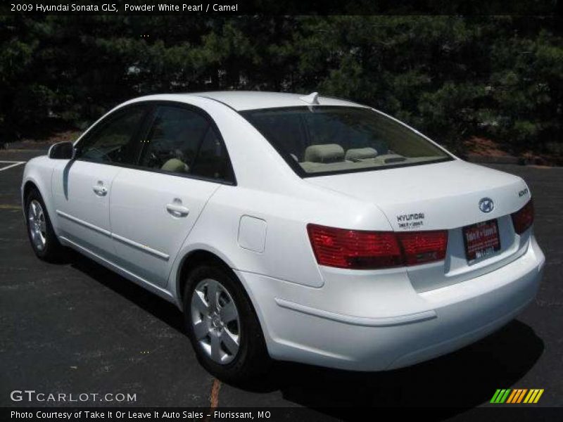 Powder White Pearl / Camel 2009 Hyundai Sonata GLS