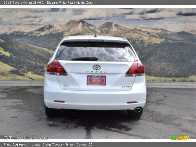 Blizzard White Pearl / Light Gray 2013 Toyota Venza LE AWD
