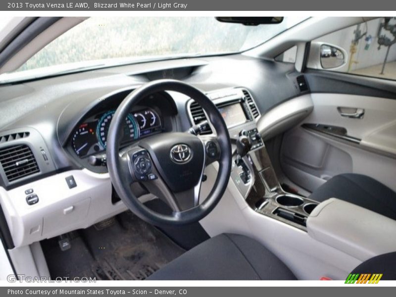 Blizzard White Pearl / Light Gray 2013 Toyota Venza LE AWD