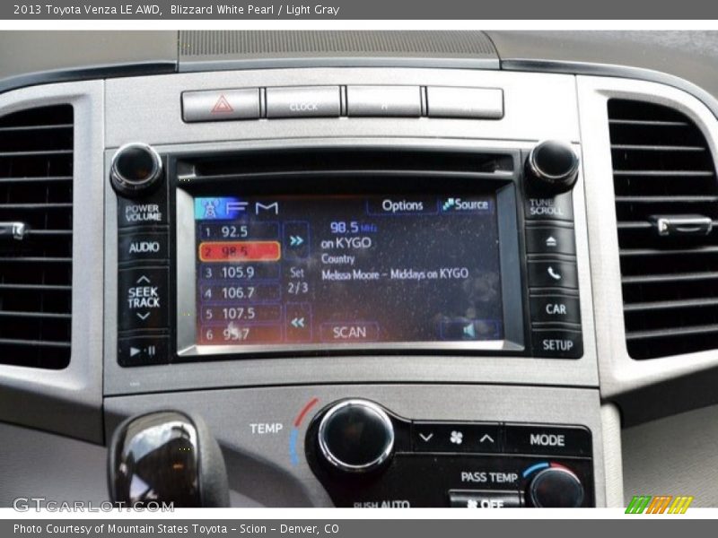 Blizzard White Pearl / Light Gray 2013 Toyota Venza LE AWD