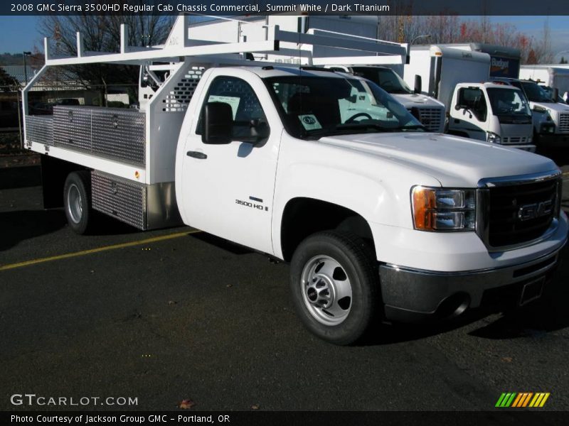 Summit White / Dark Titanium 2008 GMC Sierra 3500HD Regular Cab Chassis Commercial
