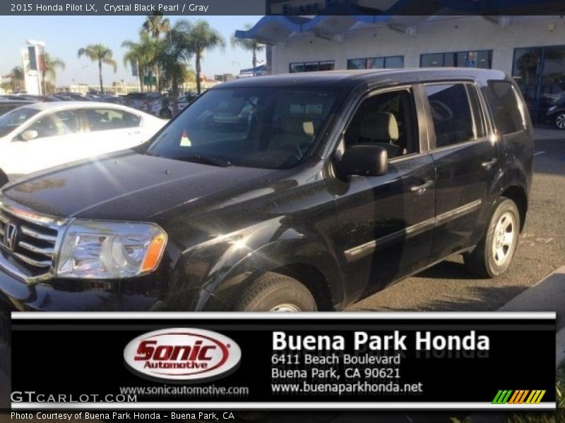Crystal Black Pearl / Gray 2015 Honda Pilot LX