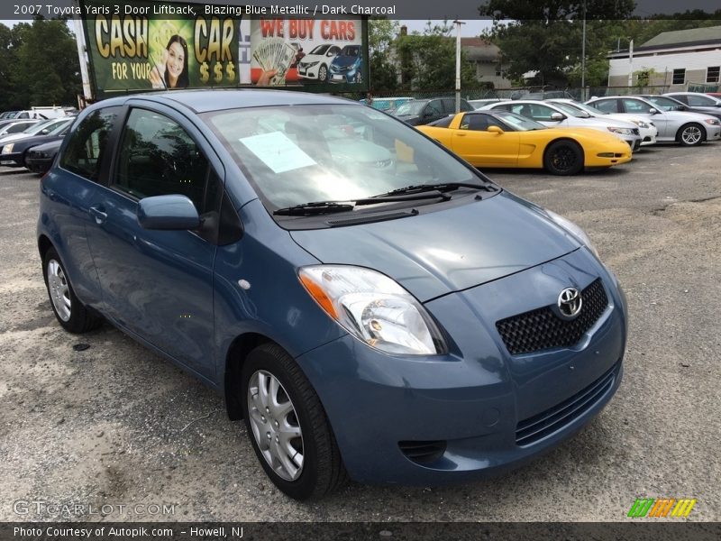Blazing Blue Metallic / Dark Charcoal 2007 Toyota Yaris 3 Door Liftback