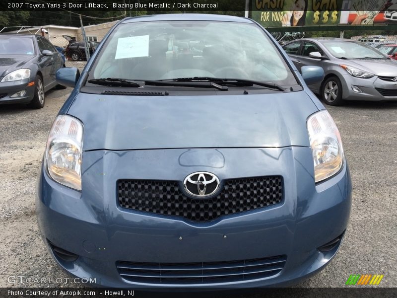 Blazing Blue Metallic / Dark Charcoal 2007 Toyota Yaris 3 Door Liftback