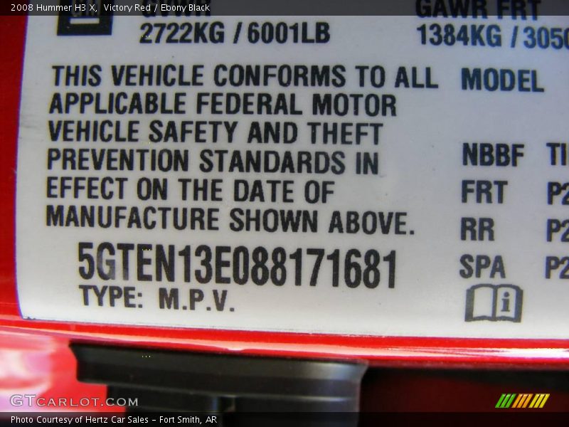 Victory Red / Ebony Black 2008 Hummer H3 X