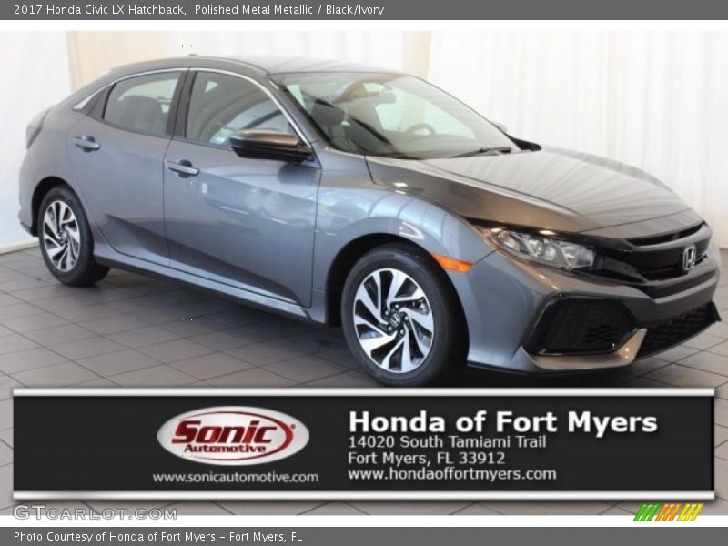 Polished Metal Metallic / Black/Ivory 2017 Honda Civic LX Hatchback