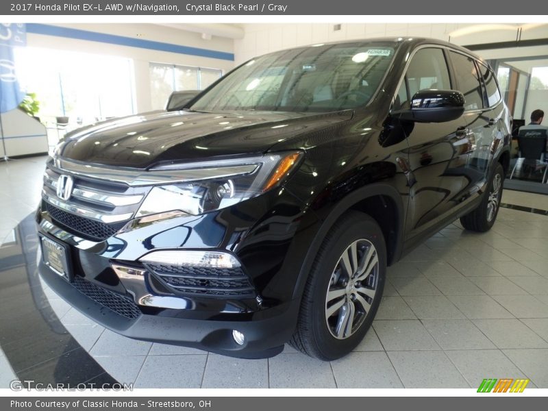 Crystal Black Pearl / Gray 2017 Honda Pilot EX-L AWD w/Navigation