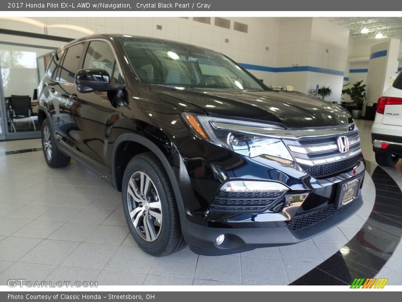 Crystal Black Pearl / Gray 2017 Honda Pilot EX-L AWD w/Navigation