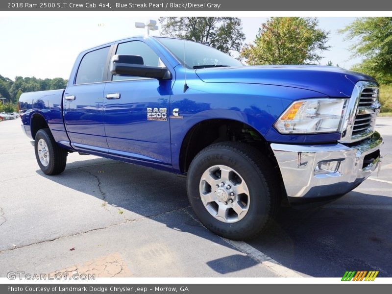 Blue Streak Pearl / Black/Diesel Gray 2018 Ram 2500 SLT Crew Cab 4x4