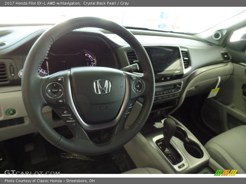 Crystal Black Pearl / Gray 2017 Honda Pilot EX-L AWD w/Navigation