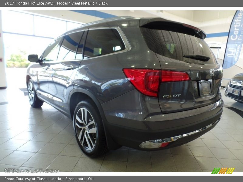Modern Steel Metallic / Black 2017 Honda Pilot Elite AWD