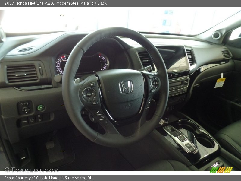 Modern Steel Metallic / Black 2017 Honda Pilot Elite AWD