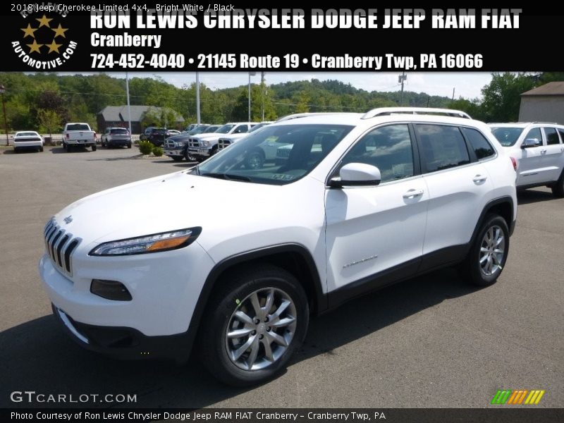 Bright White / Black 2018 Jeep Cherokee Limited 4x4