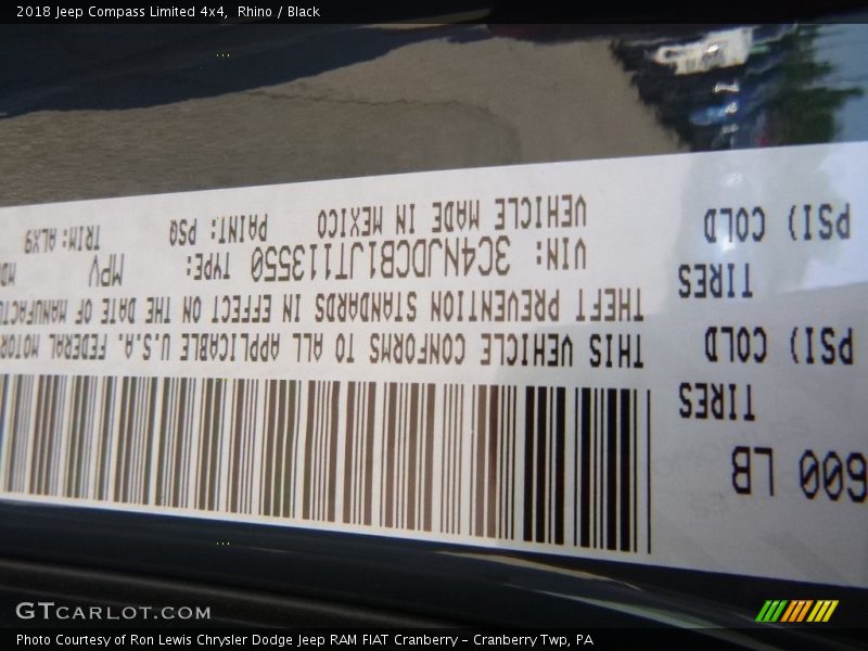 Rhino / Black 2018 Jeep Compass Limited 4x4