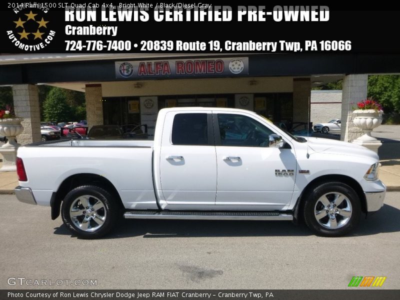 Bright White / Black/Diesel Gray 2014 Ram 1500 SLT Quad Cab 4x4