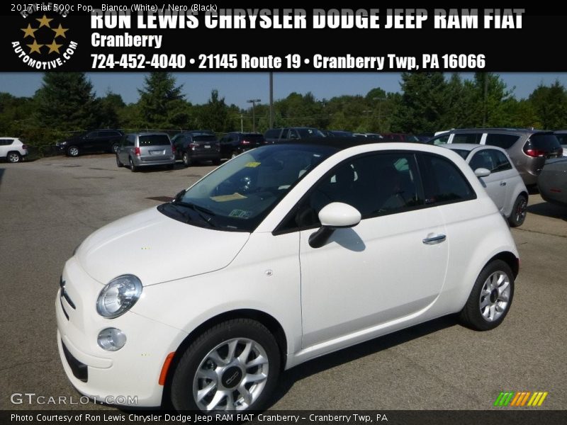 Bianco (White) / Nero (Black) 2017 Fiat 500c Pop