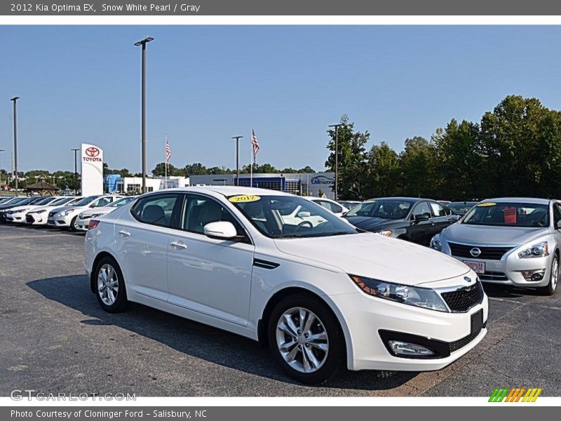 Snow White Pearl / Gray 2012 Kia Optima EX