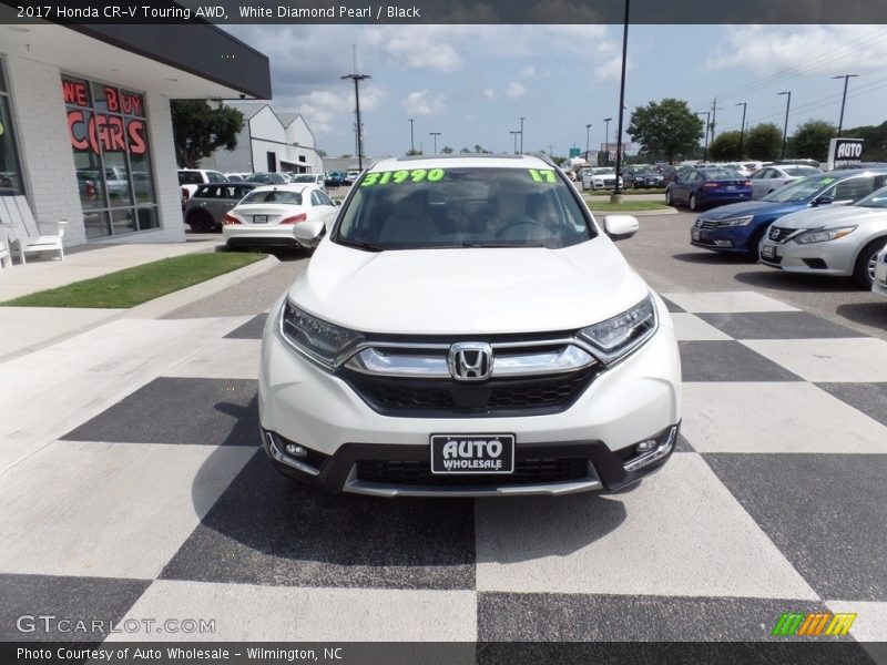 White Diamond Pearl / Black 2017 Honda CR-V Touring AWD