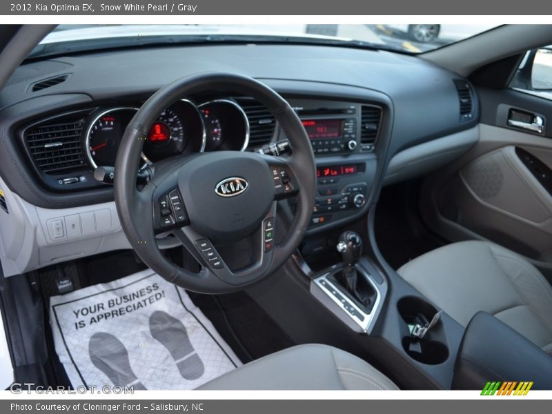 Snow White Pearl / Gray 2012 Kia Optima EX